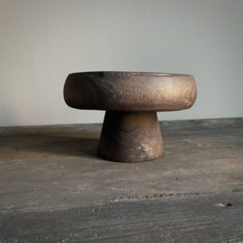 Houten schaal op voet (Ø 20 cm)