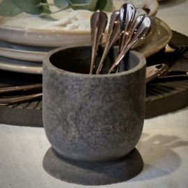 Houten pot/ beker op voet 'Luksa'