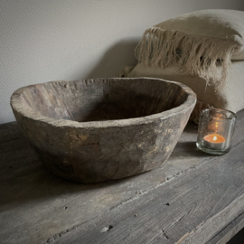 Oud houten bowl  (Ø 32,5 cm)