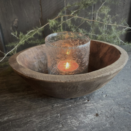 Oud houten schaaltje 1 ( Dia 20 cm)