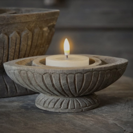 Massief houten kandelaar 'Hana' Luksa ( 25 cm.)