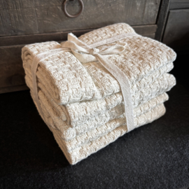 Set van 3 theedoeken 'Off white' (100% katoen)