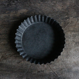 Donker zinken schaaltje 'Ribbel'(Ø 11,5 cm)