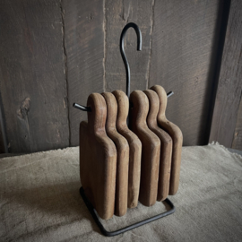 Set van 6 houten onderzetters (H 25 cm)