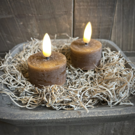 Set van 2 LED waxinekaarsjes 3D vlam( H 2,5 cm) Choco