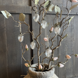 Set van 6 glazen eieren (L ± 7,5 cm)