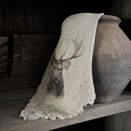 Shabby linnen Rendier 'kleur' (45x45 cm)