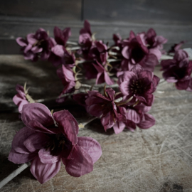 Zijden bloemen tak 'Burgundy'  (105 cm)