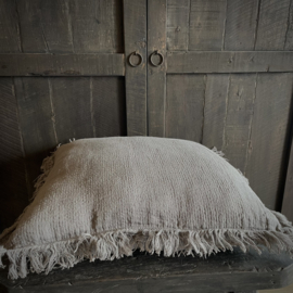 Linnen sierkussen Taupe Luksa (50x50 cm)