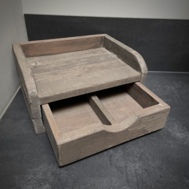Houten console met 2-vaks lade  (Br 31,5 cm)