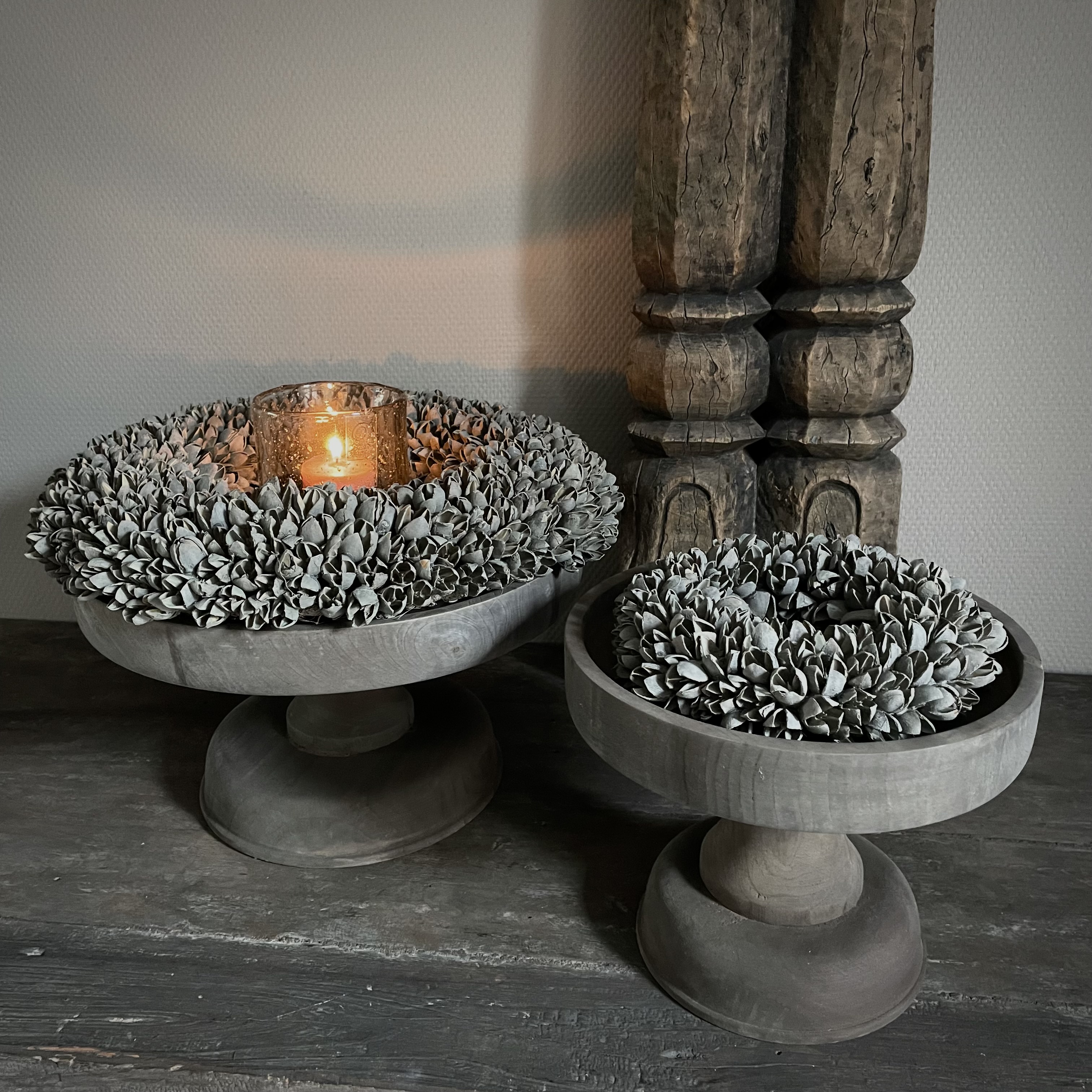 Krans Bakuli 'Grey wash'  (Ø 40 cm)