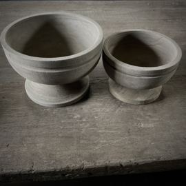 Houten bowl/ schaal op voet S ( Dia 14,5 cm)