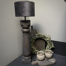 Massief houten balusterlamp  (H 60 cm)