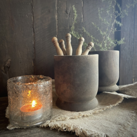 Houten pot/ beker op voet 'Luksa'