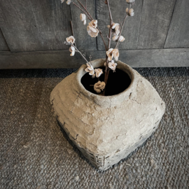 Authentieke Chinese leemmand w (33 cm hoog)