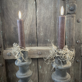 Set van 2 LED kaarsen 'Chocolade bruin' (incl. afstandsbediening)