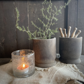 Houten pot/ beker op voet 'Luksa'