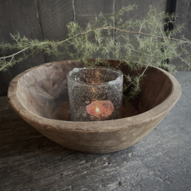 Oud houten schaaltje 9 ( Dia 22 cm)