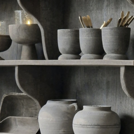 Houten pot/ beker op voet 'Luksa'