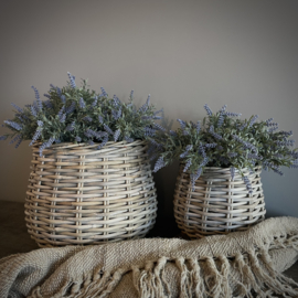 Rattan mand rond M (H 23 cm)