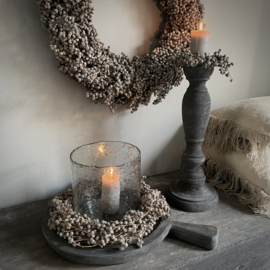 Massief houten kandelaar (40 cm.)