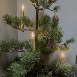 Kerstboomkaarsje met klem 'goud' (H 14,5 cm)