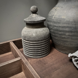 Houten pot met deksel Be Uniq (H 17,5cm.)