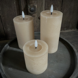 LED wax stompkaars 3D vlam Bruin L ( H 15 cm)