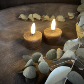 Set van 2 LED waxinekaarsjes 3D vlam( H 2,5 cm) Choco