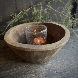 Oud houten schaaltje 10 ( Dia 21 cm)