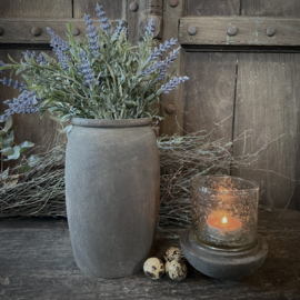 Houten pot met deksel (H 24,5cm.)