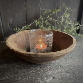 Oud houten schaaltje 4 ( Dia 21,5 cm)