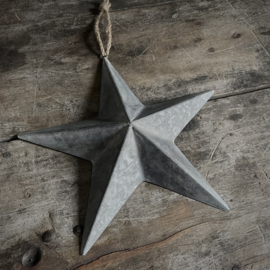 Metalen ster 'zink' aan touw 'L' (32 cm)