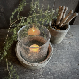 Windlicht steenslag 'Luksa' (H 10 cm)