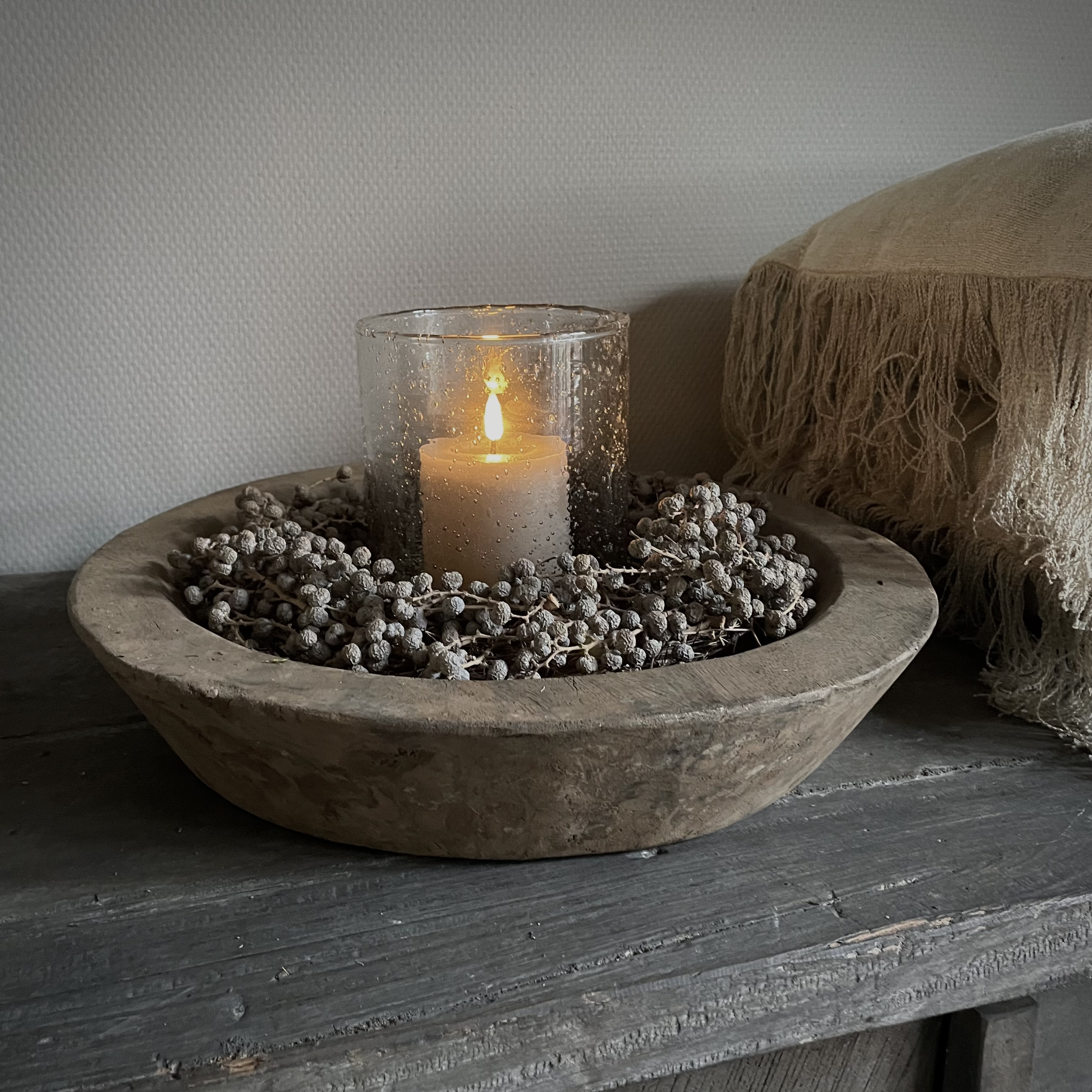 Oude houten schaal Nr 116  (Ø 41 cm)
