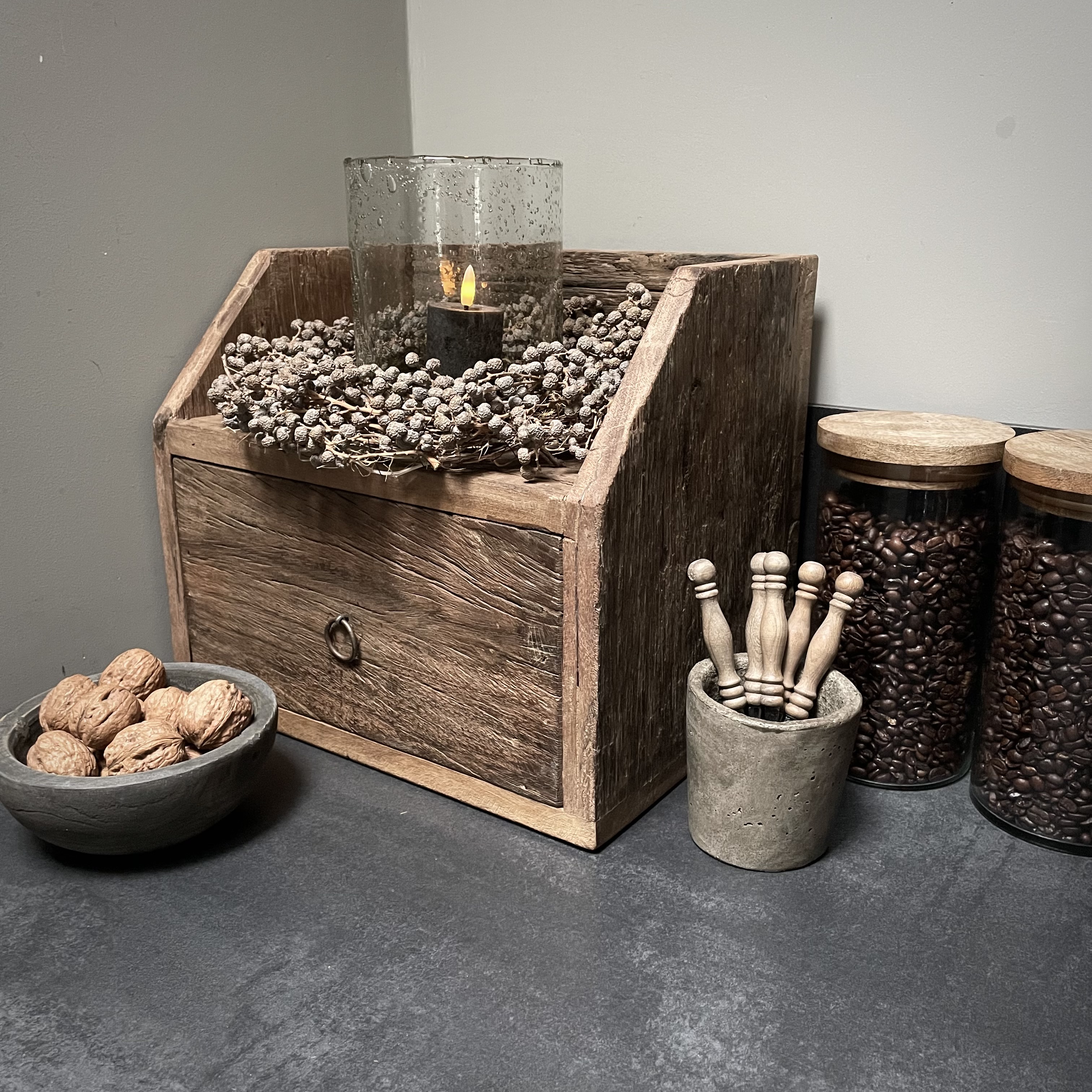 Zware gruttersbak/ coffeetray (Br 35 cm)