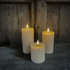 LED wax stompkaars 3D vlam Bruin L ( H 15 cm)