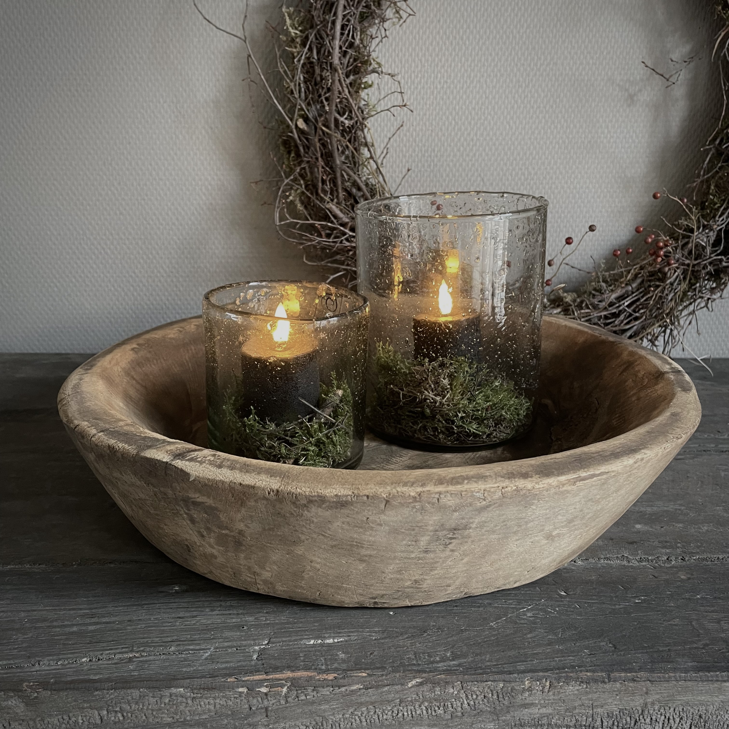 Oude houten schaal Nr 117  (Ø 40,5 cm)