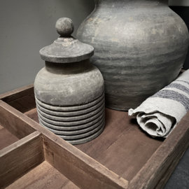 Houten pot met deksel Be Uniq (H 17,5cm.)