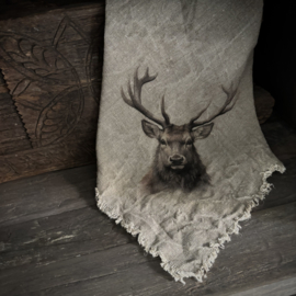 Shabby linnen Rendier 'kleur' (45x45 cm)