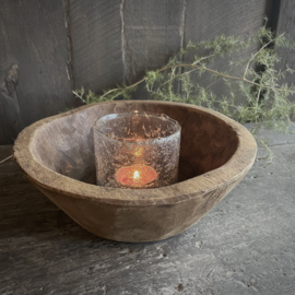 Oud houten schaaltje 7 ( Dia 21 cm)