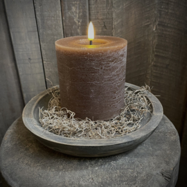 LED wax stompkaars 3D vlam Choco bruin ( dia 10 cm)