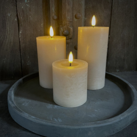 LED wax stompkaars 3D vlam Bruin L ( H 15 cm)