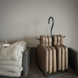 Set van 6 houten onderzetters (H 25 cm)