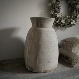 Authentieke houten Nepalese pot XXL (H 48 cm)