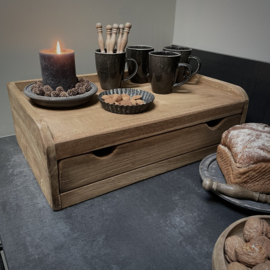 Plateau met lade  (Br 46 cm)