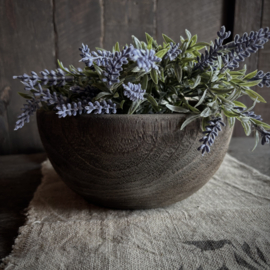 Vergrijsde houten kom/ bowl ( Dia 19 cm.)