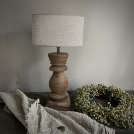 Massief houten balusterlamp  (H 49 cm)