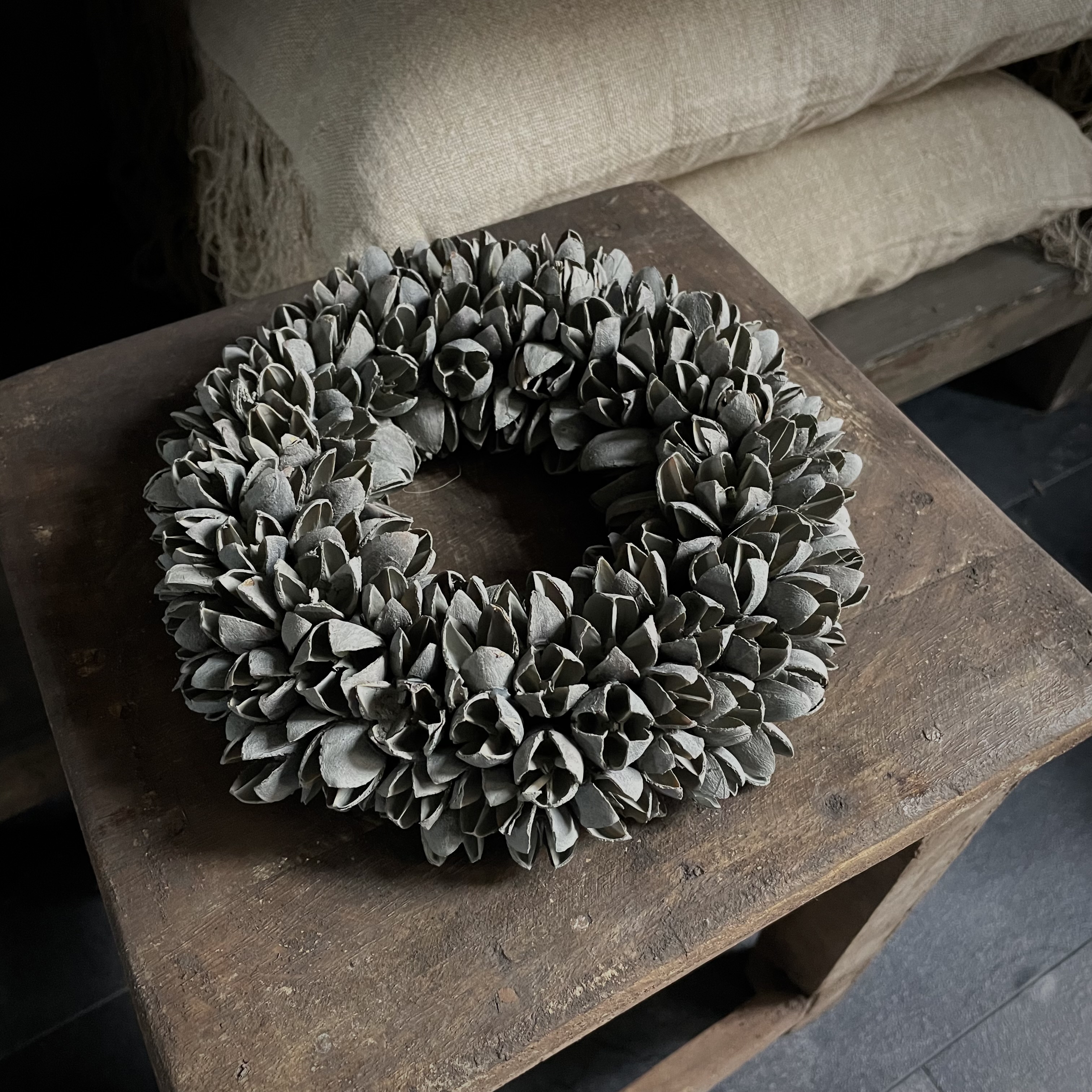 Krans Bakuli 'Grey wash'  (Ø 20 cm)