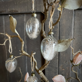 Set van 6 glazen eieren (L ± 7,5 cm)